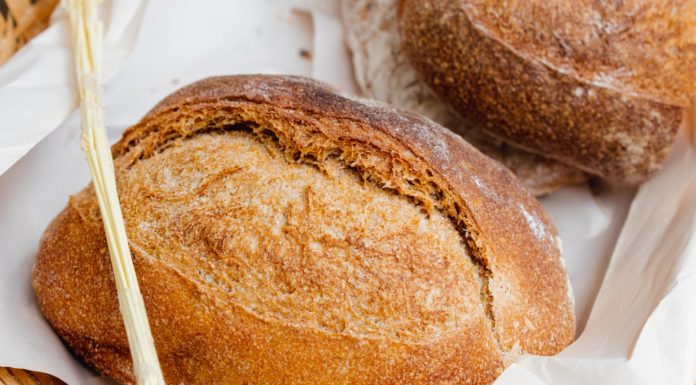bread on wicker basket