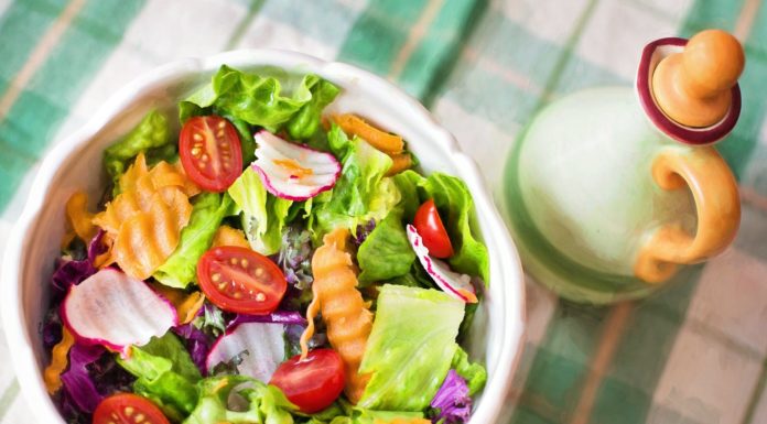 close up of salad in plate