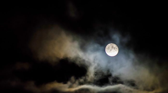 clouds under full moon