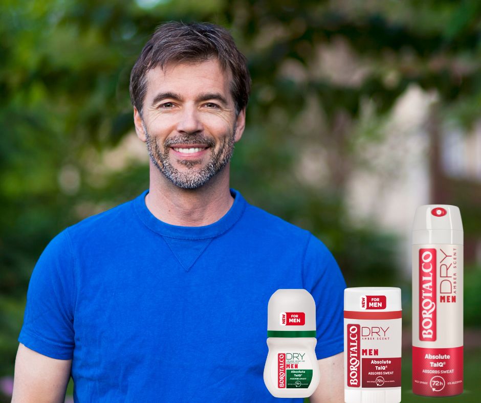 Borotalco Men ponúka všetky tri najobľúbenejšie druhy na trhu: sprej, tuhý dezodorant aj roll-on. 