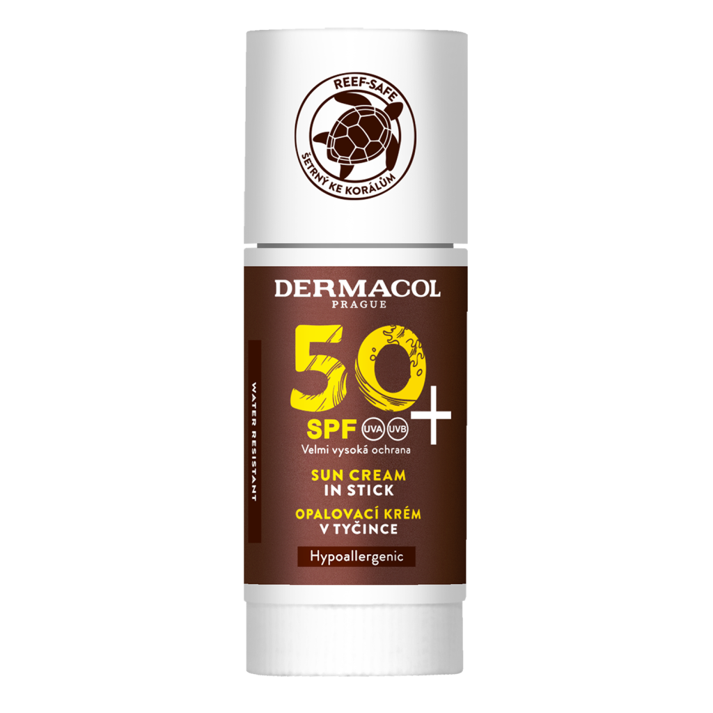  Pribaľte si do kabelky vodoodolný krém v tyčinke s SPF 50+ vhodný na citlivú pokožku pier, v okolí očných kontúr, nosa, čela, dekoltu aj ramien. 