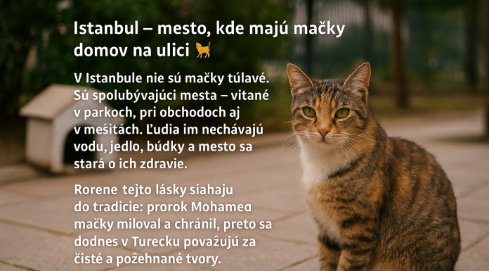 Ak zavítate do Istanbulu, očarí vás jeho atmosféra – vôňa korenia na bazároch, výhľad na Bosporský prieliv či majestátne mešity. No jedno vás prekvapí ešte viac: mačky sú tu všade a patria k mestu rovnako ako minarety či čajovne.