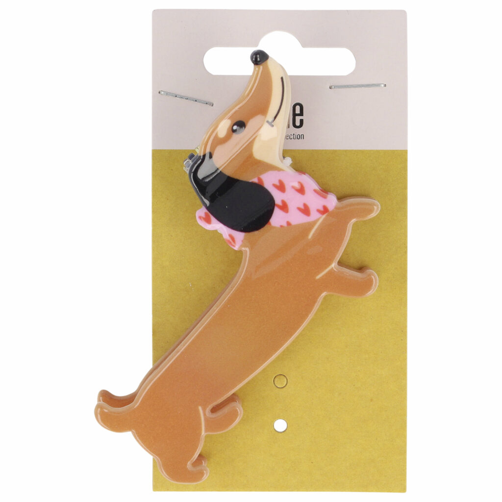 S módnym štipcom do vlasov v tvare jazvečíka si v okamihu vyčarujete štýlový účes.