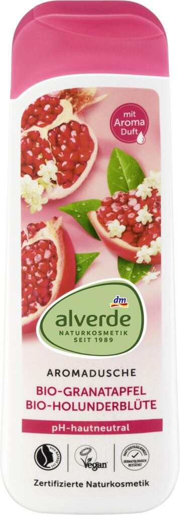 Sprchovací gél s vôňou granátového jablka a kvetu bazy je osviežujúcou kombináciou vône a jemných kvetinových tónov.