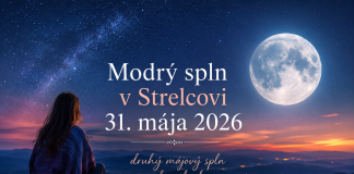 Modrý spln v Strelcovi 31. mája 2026: druhý májový spln prináša pravdu, odvahu a nový smer V nedeľu 31. mája 2026 nastáva výnimočný modrý spln v znamení Strelca. Ide o druhý spln v jednom kalendárnom mesiaci, čo z neho robí astrologicky aj symbolicky mimoriadne silný moment.