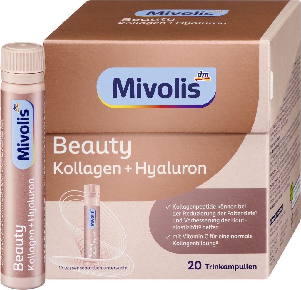 Roztok v ampulkách s príchuťou granátového jablka a jazmínu obsahuje komplex kolagénových peptidov, kyselinu hyalurónovú, vitamíny E a C, niacín, kyselinu pantoténovú, biotín a stopový prvok zinok.