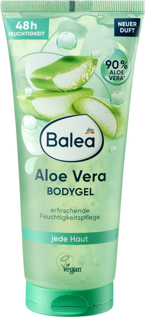 Telový gél s Aloe vera poskytuje osviežujúcu starostlivosť a je ideálny po opaľovaní.