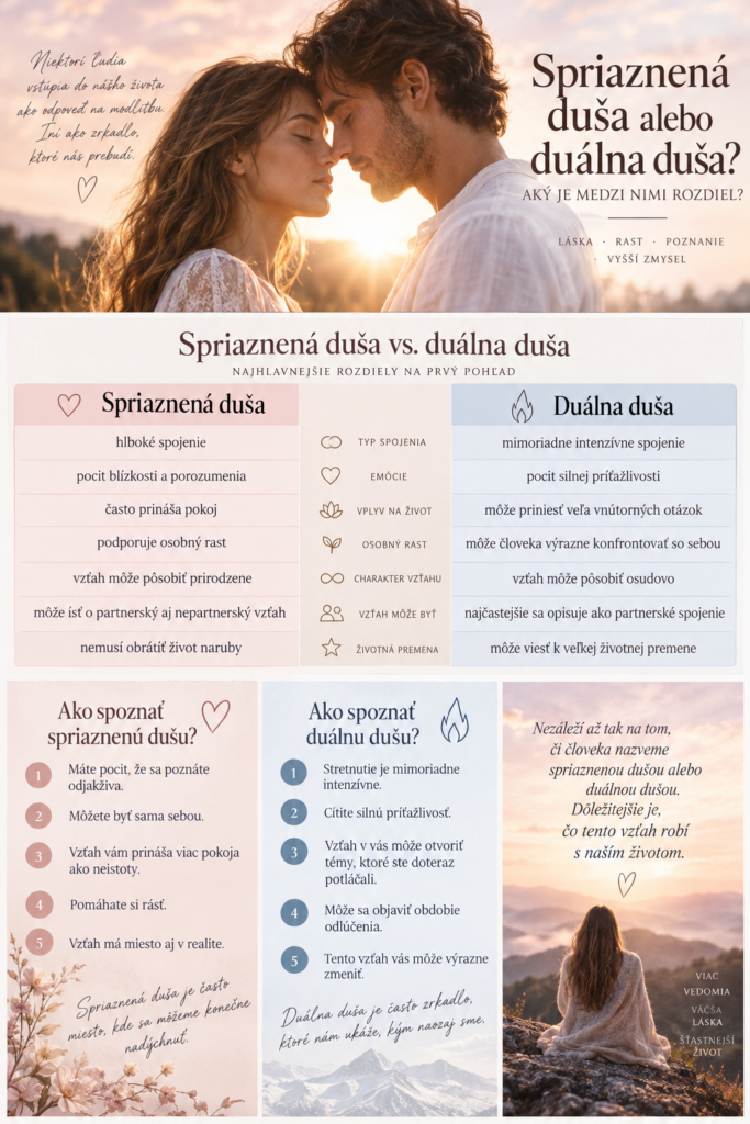 V duchovných a ezoterických tradíciách sa takéto spojenia často označujú ako spriaznená duša alebo duálna duša. Tieto pojmy sa však často zamieňajú, hoci opisujú odlišné typy vzťahov.