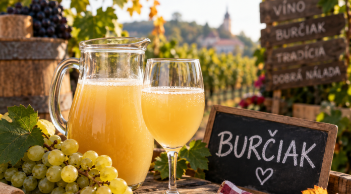 Burčiak. Sladký, jemne perlivý, zakalený nápoj, ktorý chutí trochu ako hroznový džús, trochu ako mladé víno. A práve preto môže byť zradný.
