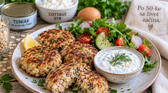 tuniakové fašírky s cottage syrom a ovsenými vločkami sú presne ten typ jedla, ktorý sa hodí do bežného jedálnička aj v období menopauzy.